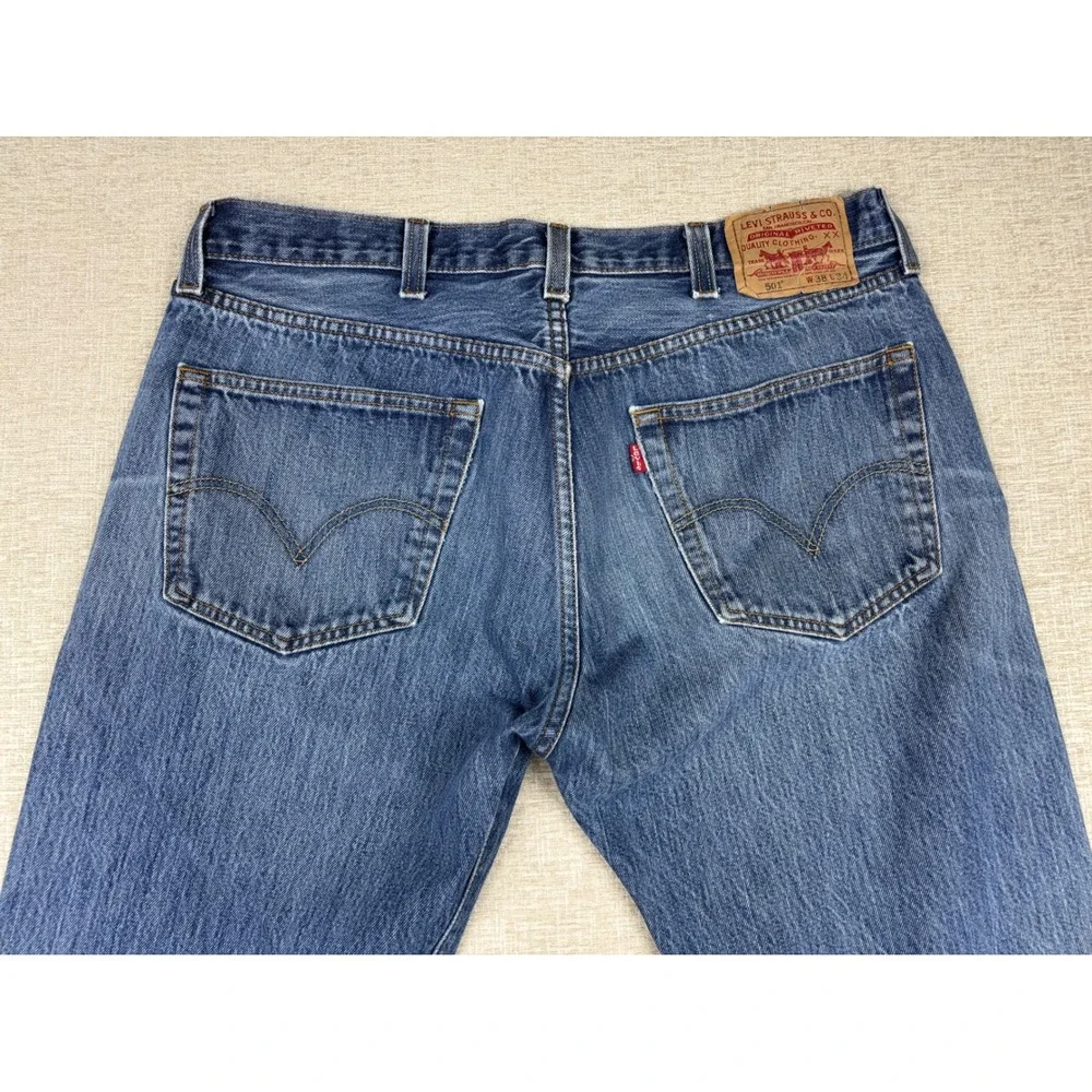 Vintage Levis 501 Mens 38x34 Jeans Grungy Grain Light Washed denim Faded Pants